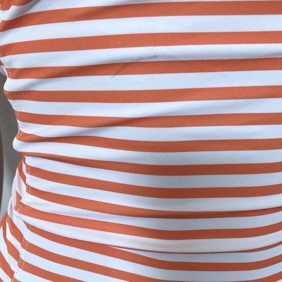 Women’s Swimming One Piece Bathing Suit Size X-LARGE Striped Orange & White NWOT - Picture 8 of 8